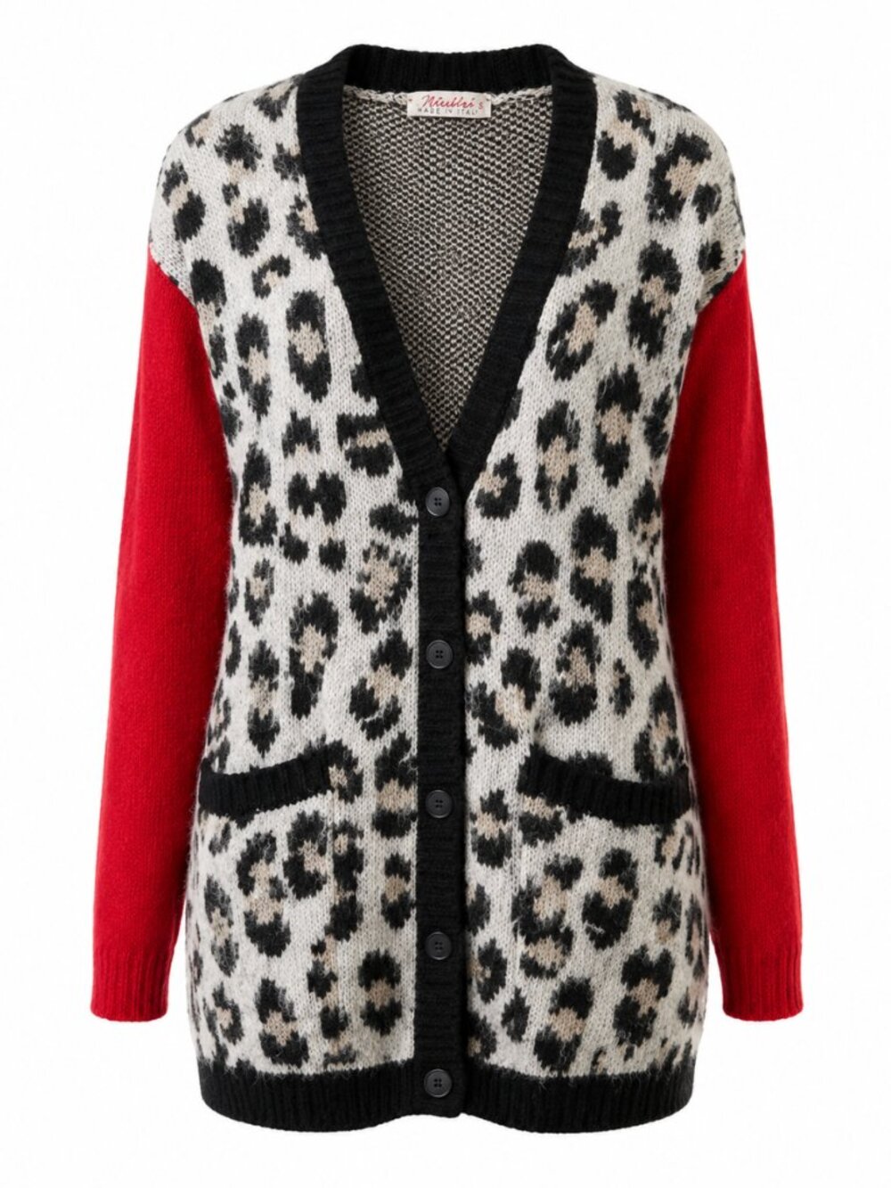Niccolai Mohair Italy Leopard Cardigan Small Mob Wife Y2K
